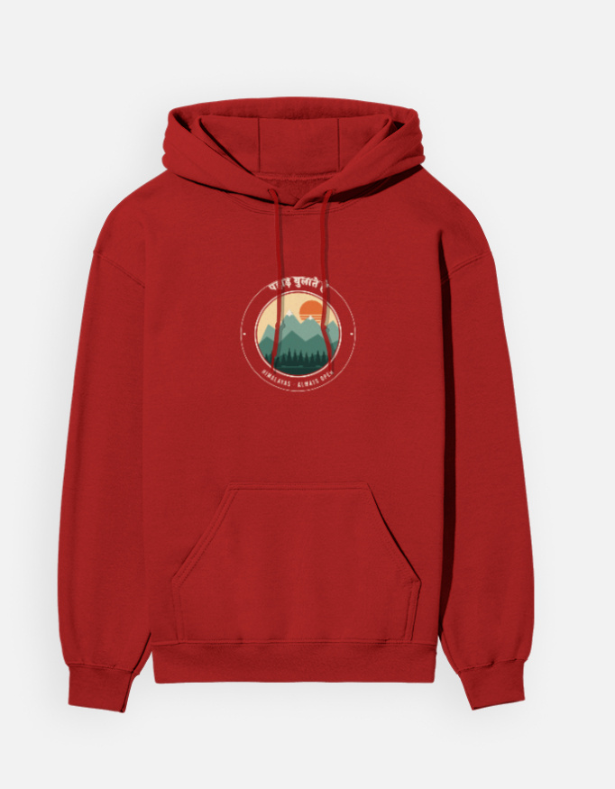 Pahad Bulate Hain Hoodie, Red
